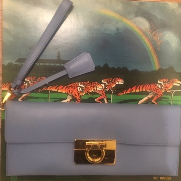 Salvatore Ferragamo Handbags - Salvatore Ferragamo blue afef clutch